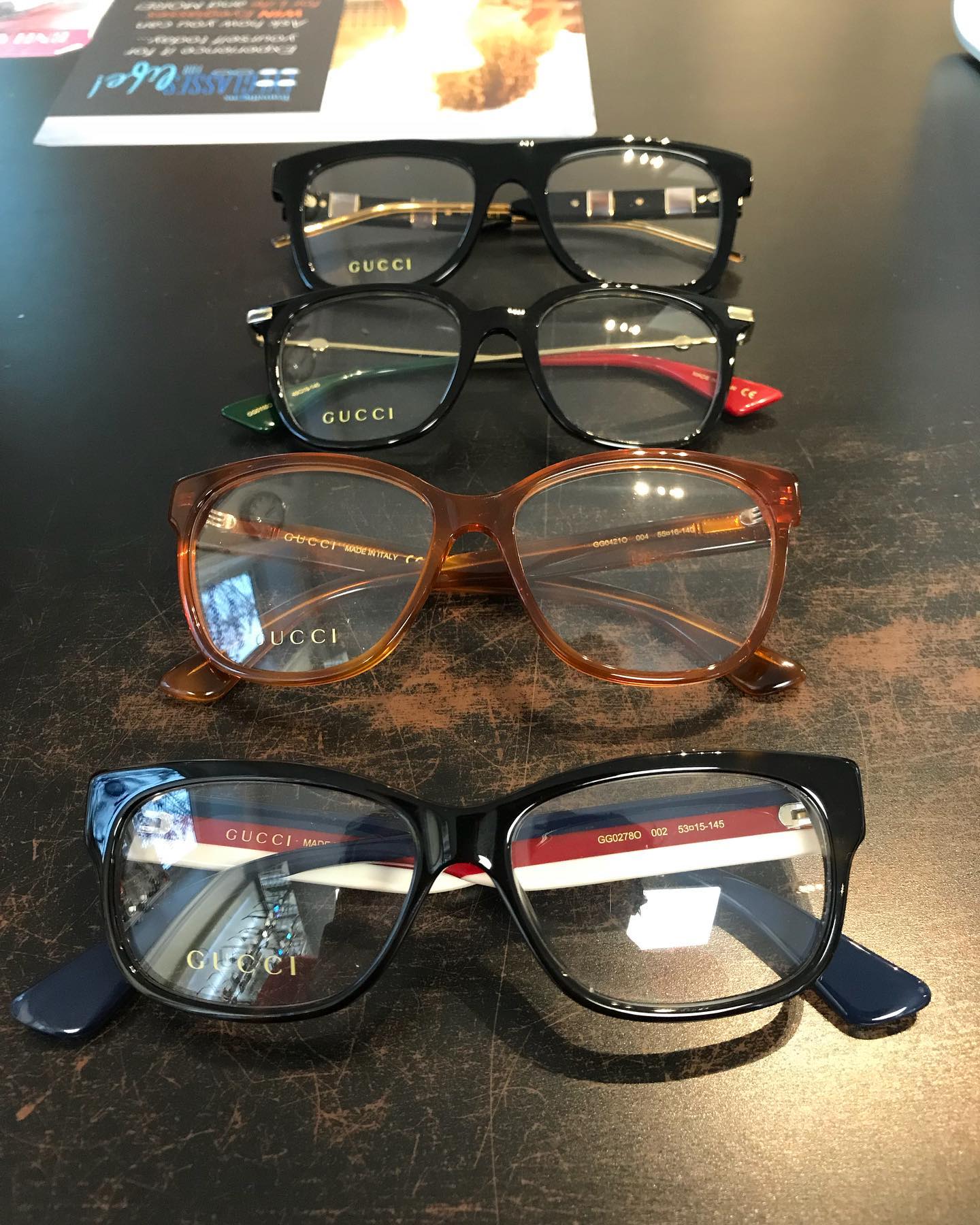 @gucci has some perfect frames to add a little bling to your every day look! Simple from the front, and bold statement on the side! Which ones are your favourite? #eyepractice #framefriday #newframes #rockwoodoptometrist #guelphoptometrist #rockwoodoptometry #guelphoptometry #sparkley